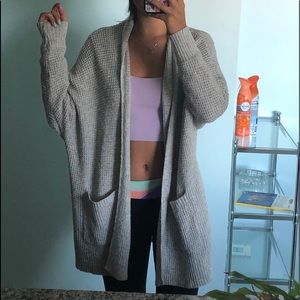 GREY LONG CARDIGAN